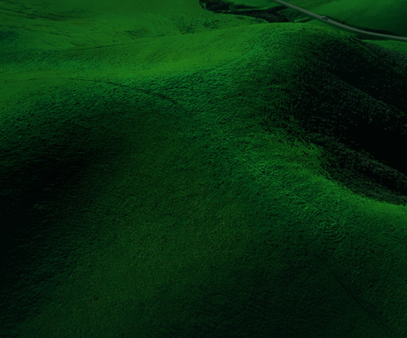 Colinas verdes vistas desde el aire